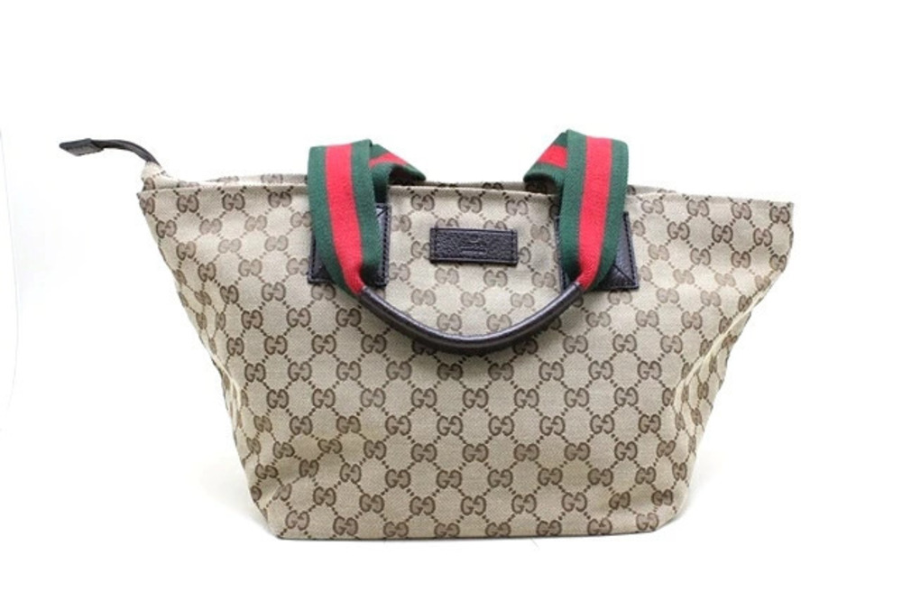 Gucci Shoulder Bag Tote GG Canvas Calfskin